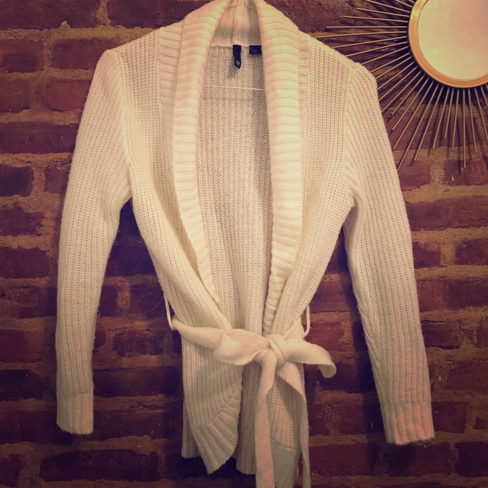 H&M cream wrap sweater